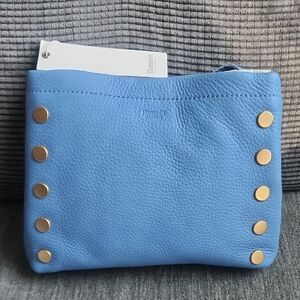 Hammitt Duke Skylight Blue Leather Bag with Gold Accents